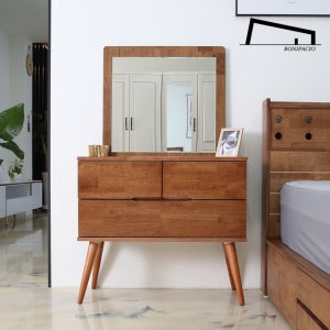 보니파시오 마르고 원목 서랍화장대+거울 (의자별도) BPT-401