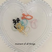 (모앳/반지) ribbon beads ring (7color) 아크릴 컬러 비즈 리본 반지 포인트비즈링