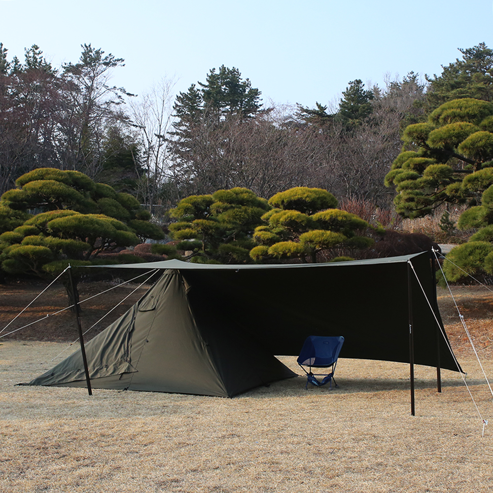 오투라이프 캠핑 면타프 헥사 400 비버 카키