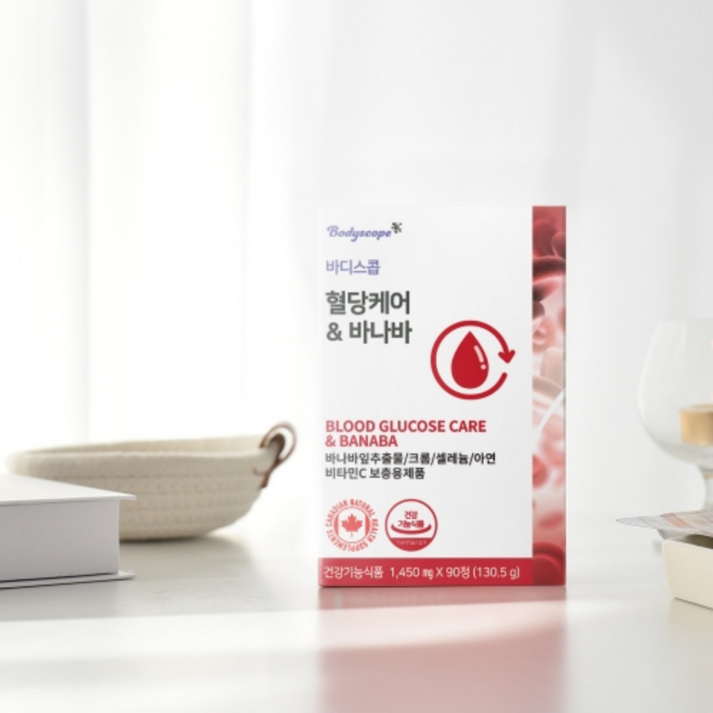 <b>바디스콥</b> 혈당케어 바나바 식후 혈당 바나바리프 90정 3개월분