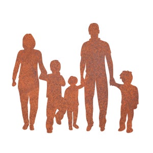 주문제작 [손잡은가족] 부식처리 사람조형물 야외철재 조경 포토존 벽체장식 인테리어철물