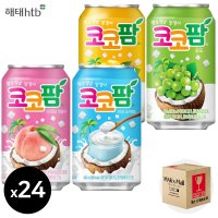 코코팜 피치핑크 복숭아 화이트 요구르트 포도 망고코넛 340ml 24캔세트 각6개씩 뚱캔