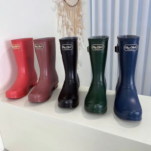 여성 미들 레인부츠 4cm 여름 장화 아이랑 커플