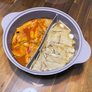 키친웰 통주물 세라믹 반반냄비 샤브샤브 인덕션 넌스틱코팅 유리뚜껑포함