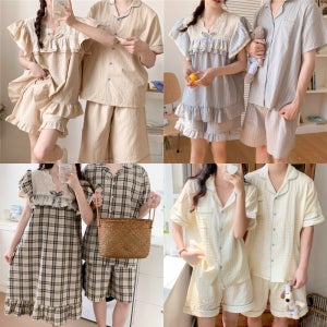 러빙리 여름 반팔 커플 잠옷 신혼 파자마 홈웨어 상하세트