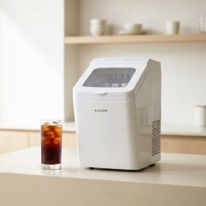 쿠참 올스텐 제빙기 17kg 가정용 업소용 미니 소형 카페 사무실 아이스메이커 화이트