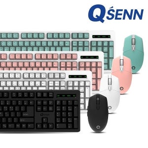 QSENN MK450 무선 키보드 마우스 세트 (핑크) VC_01