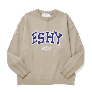 프로테뇨 ESHY 자가드 니트 베이지