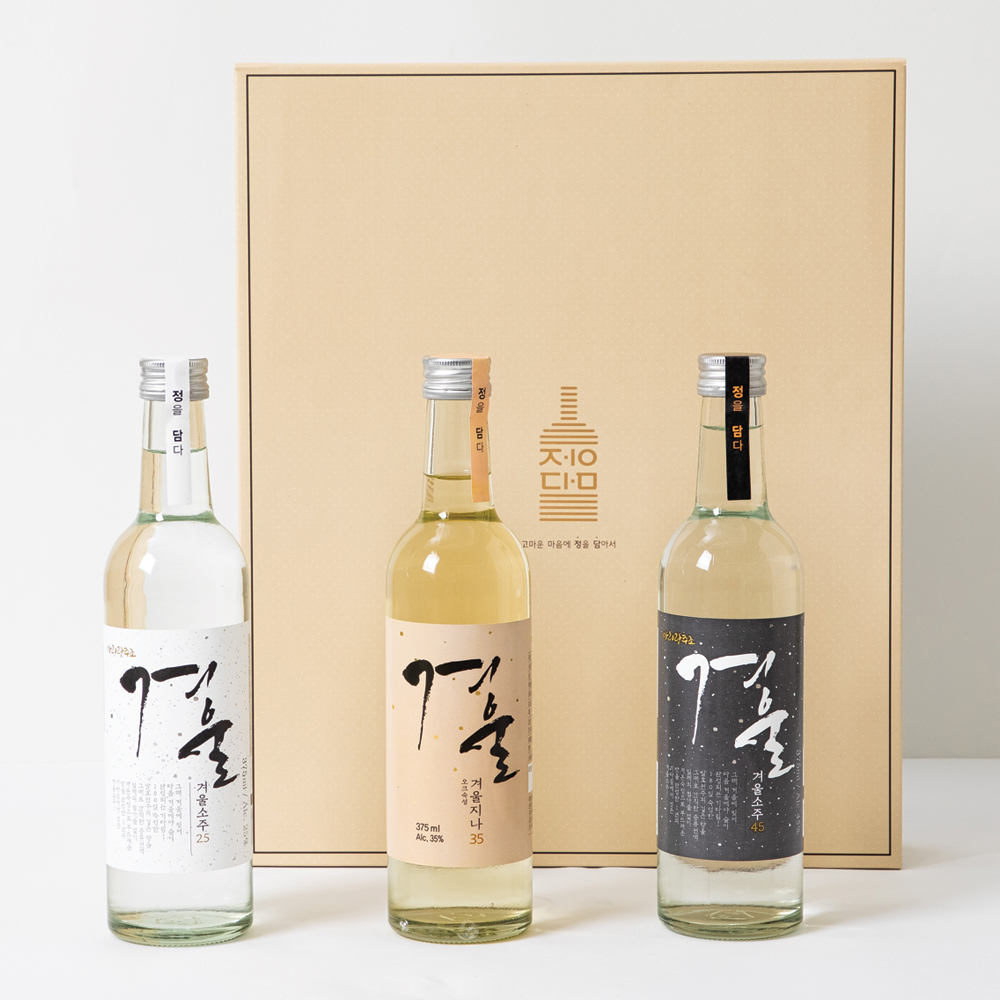 아리랑주조 겨울소주 선물세트 25도+35도+45도 3병