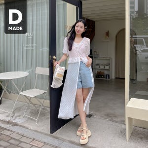 [MADE] 빅사이즈 55-100 프롬 쉬폰 프릴 로브 원피스 휴양지 룩