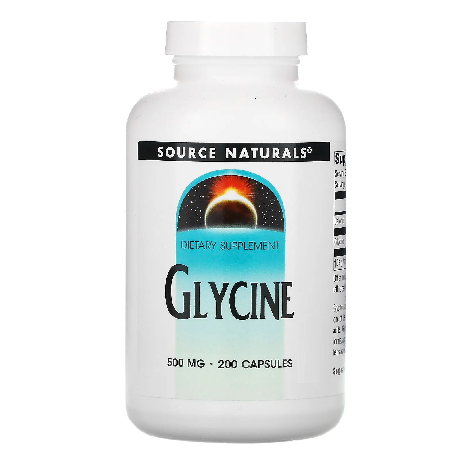 소스 내추럴스 <b>Glycine 500mg</b> 200캡슐