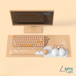 스포트라이트 코기 손목보호 캐릭터 마우스 패드 키보드팜레스트 장패드