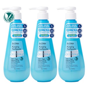 닥터치카 고불소 펌핑치약 히말라야 핑크솔트 불소함유 1000 펌프 대용량 285g, 3개