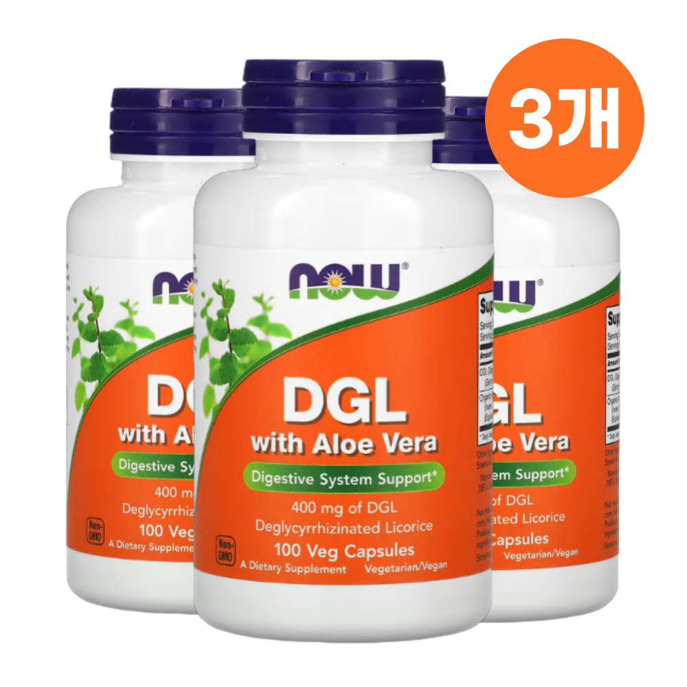 나우푸드 DGL 감초 추출물 나우 NOW DGL 디지엘 400 mg 100 캡슐 3개