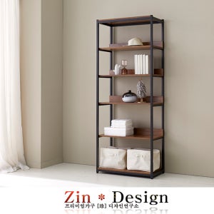 멀바우 수납장 도어형 책장 600 5단 진열장