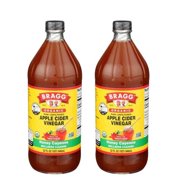 Bragg 애플 사이다 비네거 허니 카이옌 <b>클렌즈</b> 946ml x2병