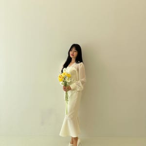 머메이드 실크 웨딩 원피스 셀프 스몰 화이트 백리본 결혼식