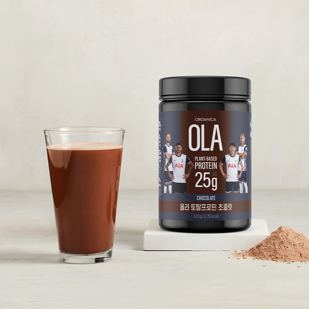 <b>올가니카</b> 올라 자기관리 토탈<b>프로틴</b> 파우더 <b>쉐이크</b> 식단 초콜릿 570g 1입+1입 (합 2입)