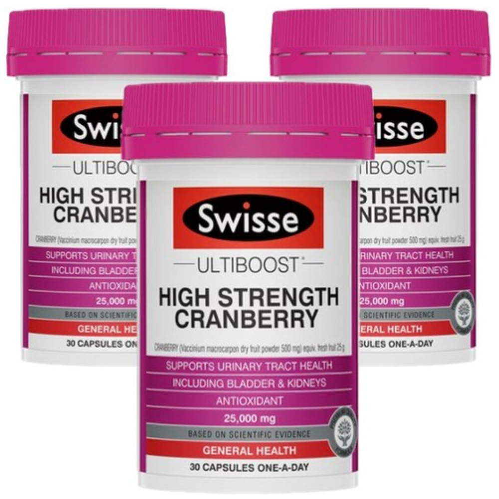 스위스 울티 부스트 하이 스트렝스 <b>크랜베리 25000mg</b> 30캡슐 3세트