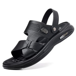 발편한 남성 가죽 슬리퍼 소가죽 캐주얼 야외 비치 물놀이 여름 바캉스 방수 아웃도어 샌들