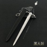 발라리안케이스 게임 TV 시리즈 왕좌의 주변 기기 무기 22cm Valyrian Steel Black Fire Sword 모델 Katana Samurai Kid Gift Toy