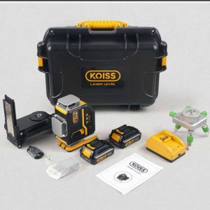 4D 그린 레이저레벨기 수평 수직 레이저수평기 12V 배터리 2개 세트