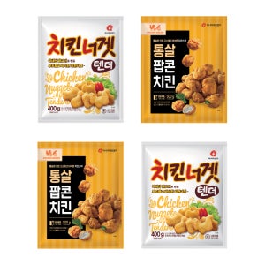 마니커에프앤지 치킨너겟텐더400g(2봉)+통살팝콘치킨500g(2봉) 총4팩 순살