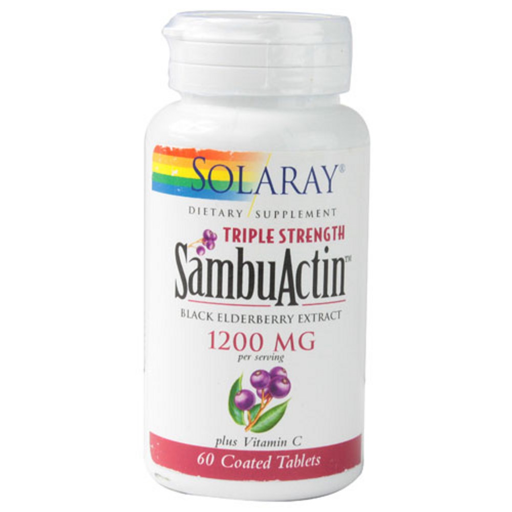 솔라레이 트리플 스트렝쓰 삼부액틴 블랙 엘더베리 1200mg 코티드 60정