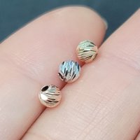 14K Gold 이태리 슬래쉬 볼 3mm 4mm 금볼 팔찌만들기DIY