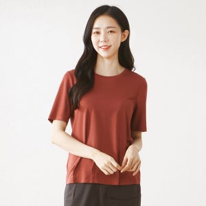 [정품 풍기인견] 유니크한 밑단 핀턱의 시원한 티셔츠 모아