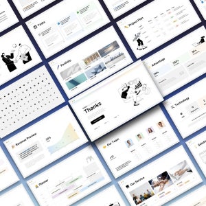 노션 컨셉 디자인 PPT - 비즈니스 프로젝트 관리, 포트폴리오 제작 파워포인트 템플릿
