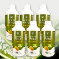 [선물세트]거제 알로에팜 유기농 마시는 알로에베라겔 1050ml x 6병 유자맛