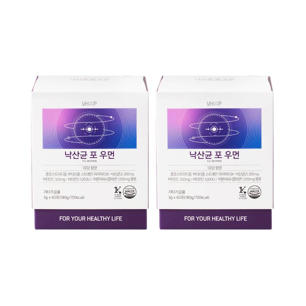 [비타민하우스 약사토탈케어 플러스엑스팜] K낙산균 포우먼 프로바이오틱스 낙산균 콜라겐 60포 1+1