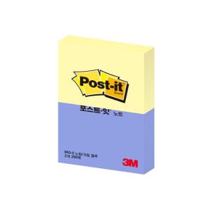 3M 포스트잇 노트 653-2YB 노랑+크림블루 /51X38mm