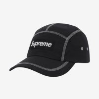 [슈프림 모자] 슈프림 리플렉티브 스티치 캠프 캡 블랙 - 23SS Supreme Reflective Stitch Camp Cap Black - 23SS