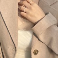 A cute heart pearl set ring | 귀여운 하트 진주 반지 세트