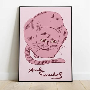 앤디워홀 명화 팝아트 포스터 핑크캣 고양이그림 인테리어 호텔 거실 그림액자 A2