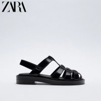 여름 플랫 샌들 여성 두꺼운 바닥 ZARA 자라 플랫 비치 샌들 3504 710