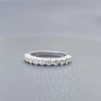 [비쥬살롱케이]랩다이아몬드 2.8mm(0.08ct) 브릴리언트 10개 라운드라인 하프 이터너티 밴드링 반지