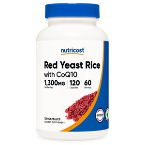 뉴트리코스트 레드 이스트 라이스 홍국 1,300mg+유비퀴논 코큐텐 100mg 120캡슐 2개월분 효모