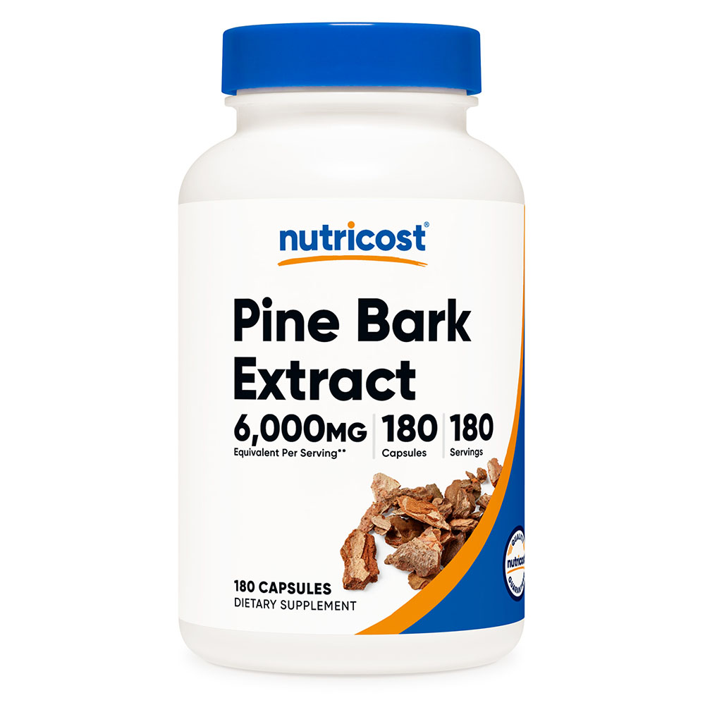 뉴트리코스트 고함량 <b>파인바크</b> 6,000mg 20:1 소나무 껍질 추출물 프로안토시아니딘 95% 180캡슐