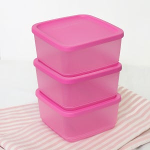 타파웨어 싱싱블록 정사각 650ml 3개 no.526 밀폐용기 냉장고용기 반찬통 이유식통