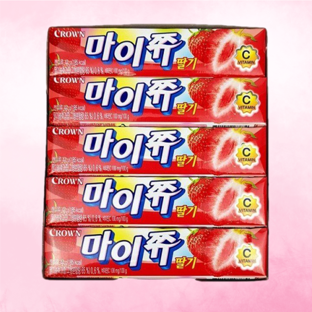 크라운 마이쮸 딸기 스틱 사탕 카라멜