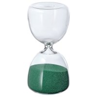 이케아 에프테르텡카 장식용 모래시계 15cm 유리 갈색 초록색 IKEA EFTERTANKA Decorative hourglass clear glass