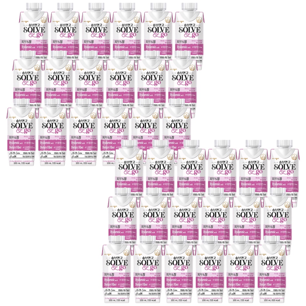 웅진 솔브앤고 피부 <b>장</b> 200ml (36개) 마시는 건강 케어 바나나 대량 구매
