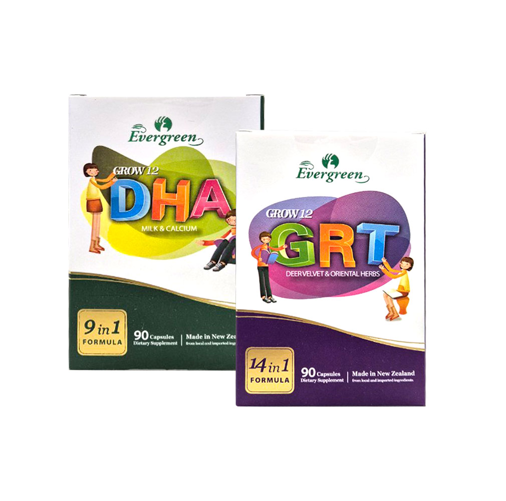 <b>에버그린</b> 어린이 녹용+녹혈 영양제 세트(GRT+DHA)180캡슐