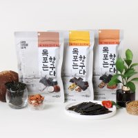 엠엠푸드 목포는 항구다 김스낵 3개 묶음 세트 (코코넛맛, 메밀맛, 아몬드김스낵) 김부각 건강간식