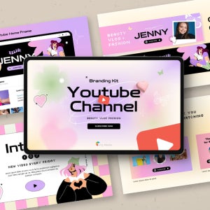 유튜브 채널 피치덱 파워포인트 PPT 템플릿 (SNS, 동영상, 크리에이터, 유튜버, 뷰티, 블로그, 패션, 소셜미디어)