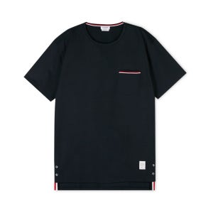 톰브라운 남성 삼선 포켓 네이비 반팔티 MJS010A 01454 415