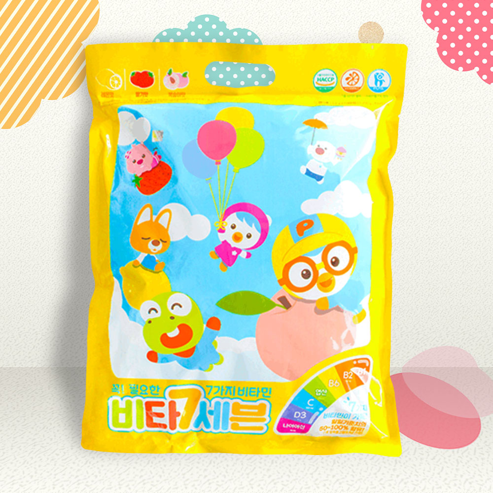 뽀로로 비타7세븐 1000정X1개 유아 어린이 키즈 비타민C 종합비타민 복숭아맛